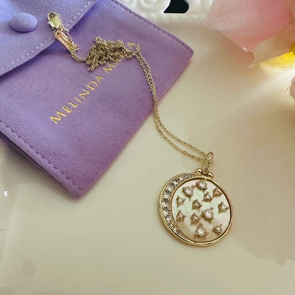 Melinda Maria Sweet Dreams Medallion - Gold White Diamondettes